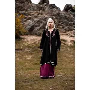 Viking coat black Urnes embroidery "Skadi"