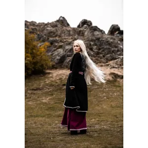 Viking coat black Urnes embroidery "Skadi"