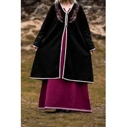 Viking coat black Urnes embroidery "Skadi"