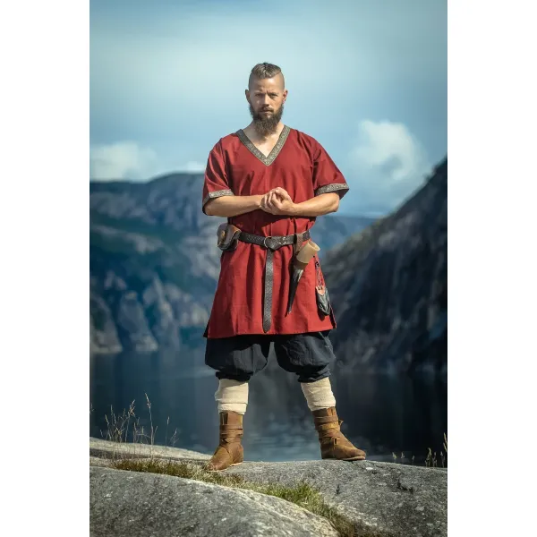 Viking tunic short sleeve red 