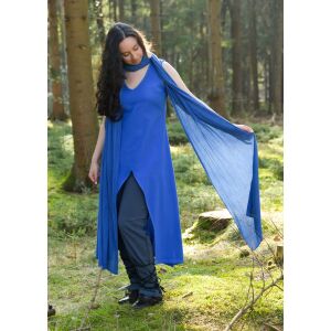 Medieval dress sleeveless cornflower blue layered look...