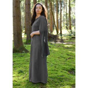 Medieval dress grey long sleeves crinkle effect...