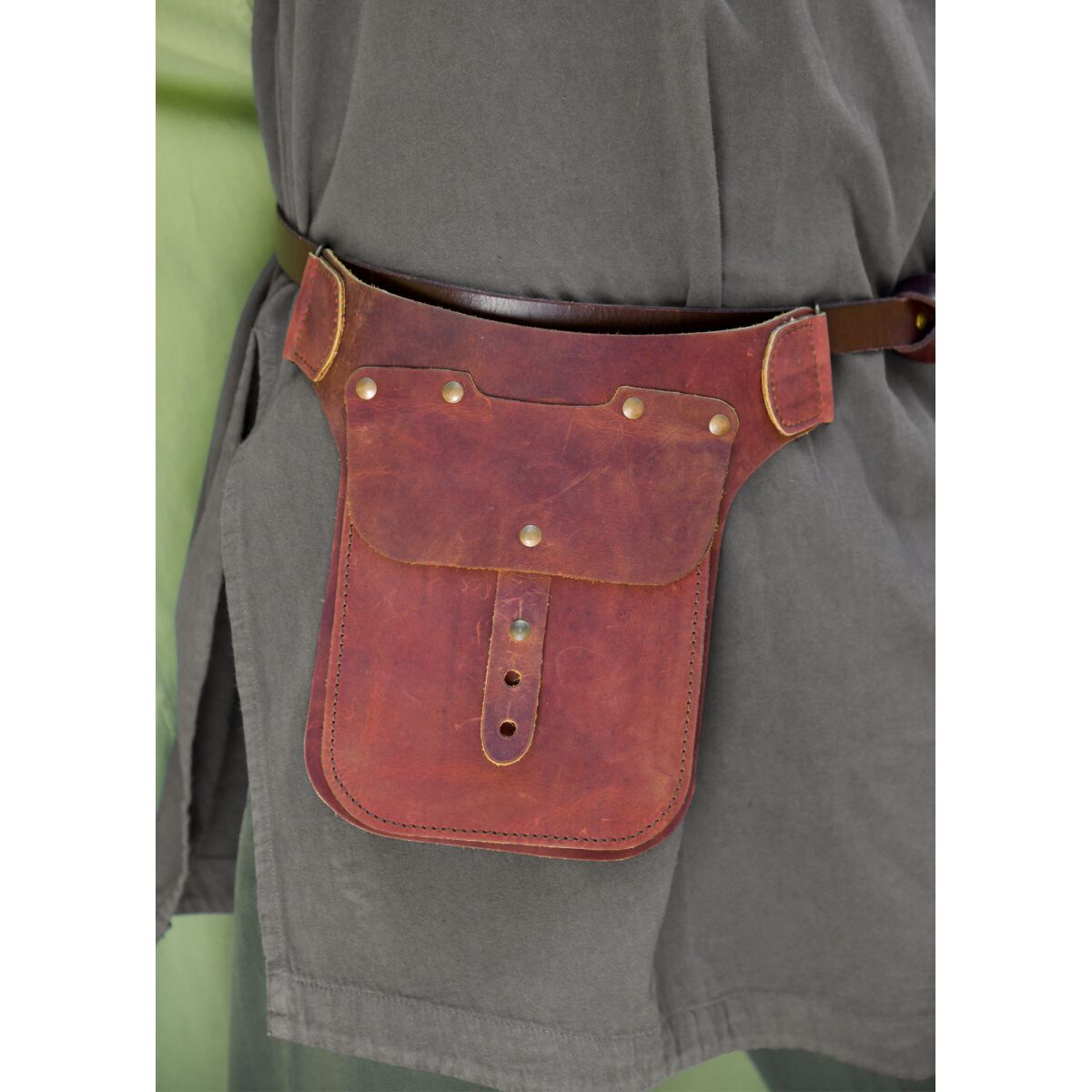 Leather belt bag hip bag vegetable tanne box