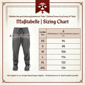 Medieval trousers grey lacing calf area "Thalor"
