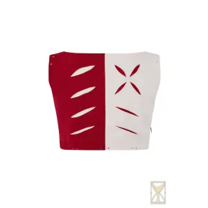 Yoremade Landsknecht doublet white/red - wool blend fabric, sleeveless