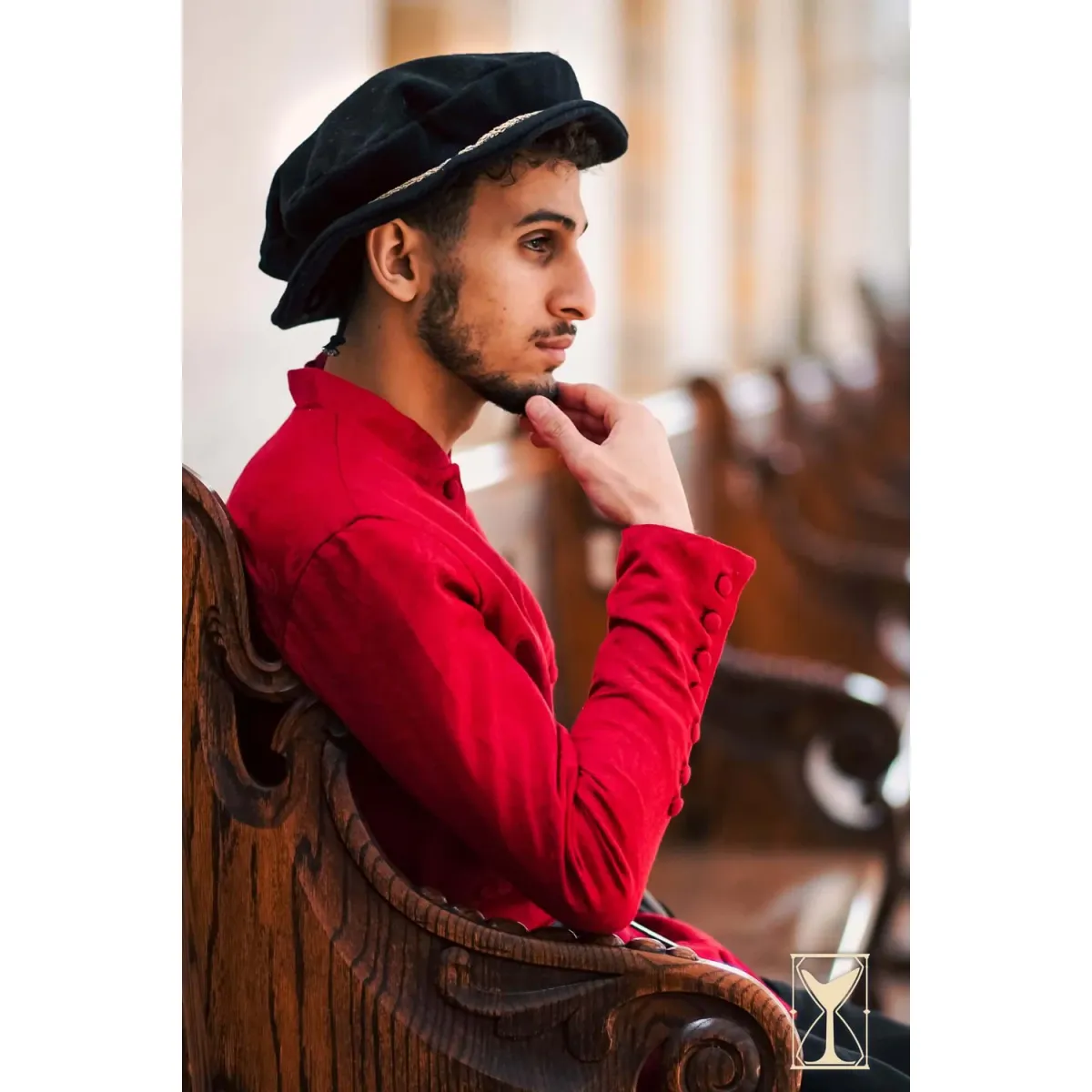 Medieval flat hat Edward - Mens headgear box
