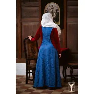 Medieval dress sleeveless brocade fabric
