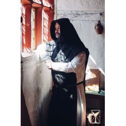 Medieval gugel with hood made from brushed woollen fabric