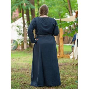 Medieval long-sleeved dress, blue, with ‘Sigyn’ trim, XXL, B-grade