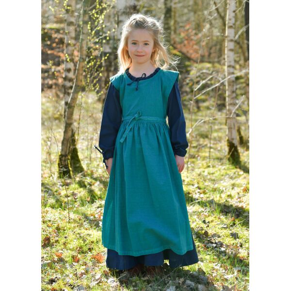 Lilou Medieval Children’s Overdress, petrol