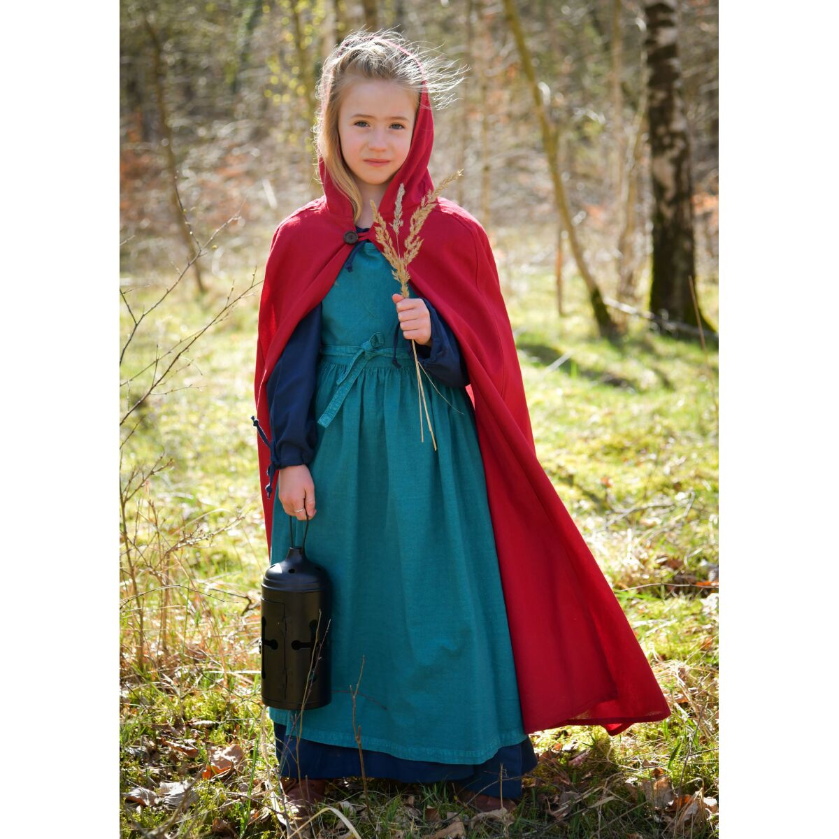 Childrens Medieval Cape Paul with Hood & box