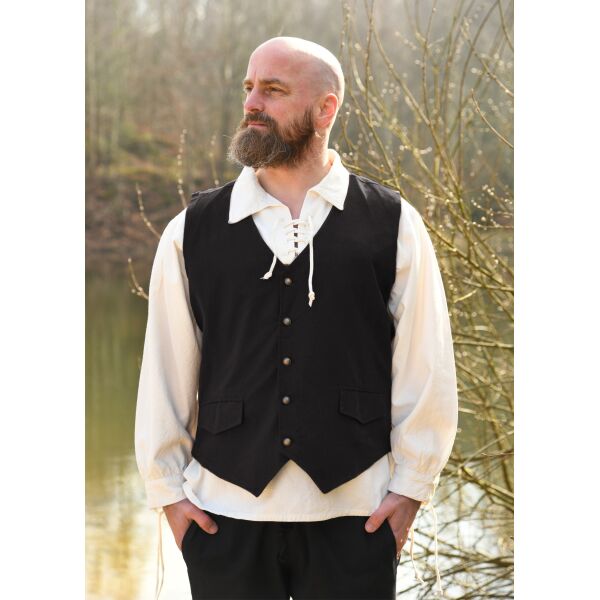 Medieval waistcoat, black, cotton