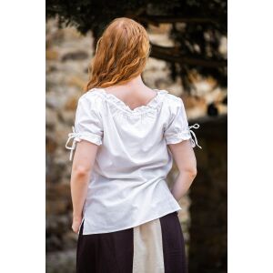 Medieval short-sleeved blouse, white ‘Otilia’, size S, second-hand