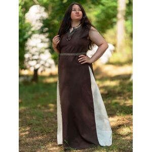 Medieval sleeveless laced dress, brown / natural...