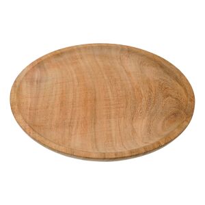 Medieval wooden plate made from hardwood, approx. 23 cm in diameter, second-grade item