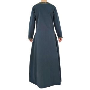 Medieval long-sleeved dress, blue, with ‘Sigyn’ trim, size L, second-hand