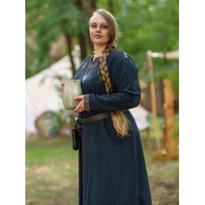 Medieval long-sleeved dress, blue, with ‘Sigyn’ trim, size L, second-hand