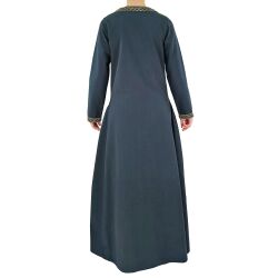 Medieval long-sleeved dress, blue, with ‘Sigyn’ trim, size L, second-hand
