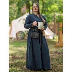 Medieval long-sleeved dress, blue, with ‘Sigyn’ trim, size L, second-hand