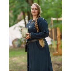 Medieval long-sleeved dress, blue, with ‘Sigyn’ trim, size L, second-hand