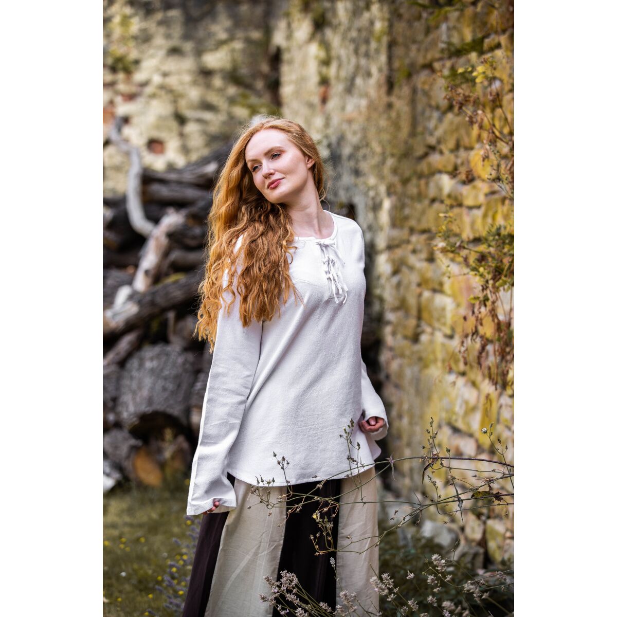 Medieval White Blouse ‘Tilda’ XL, B-grade