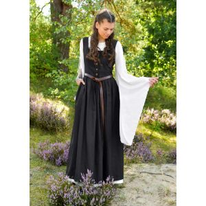 Black sleeveless medieval dress with back lacing,...