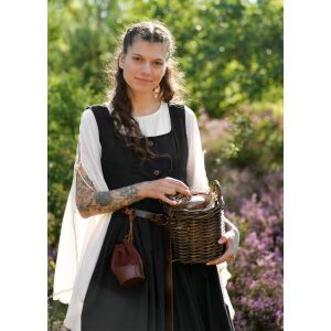 Black sleeveless medieval dress with back lacing, ‘Lene’