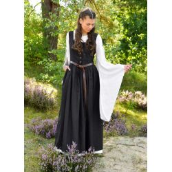 Black sleeveless medieval dress with back lacing, ‘Lene’