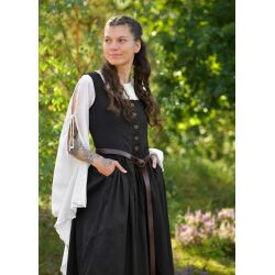 Black sleeveless medieval dress with back lacing, ‘Lene’