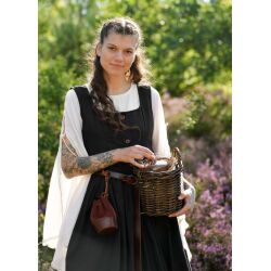 Black sleeveless medieval dress with back lacing, ‘Lene’