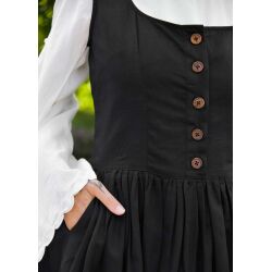 Black sleeveless medieval dress with back lacing, ‘Lene’