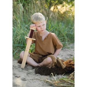Wooden practice sword – mini Viking sword with leather hilt, 55 cm