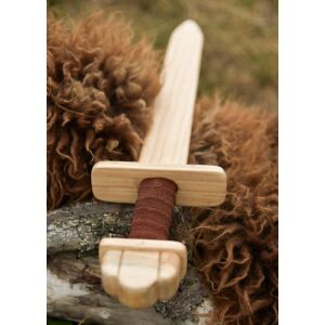 Wooden practice sword – mini Viking sword with leather hilt, 55 cm