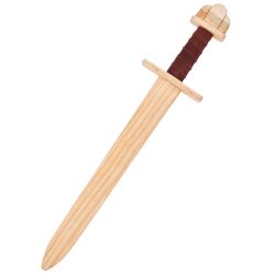 Wooden practice sword – mini Viking sword with leather hilt, 55 cm