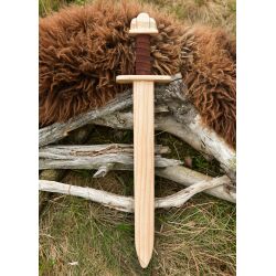 Wooden practice sword – mini Viking sword with leather hilt, 55 cm