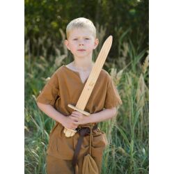 Wooden practice sword – mini Viking sword with leather hilt, 55 cm