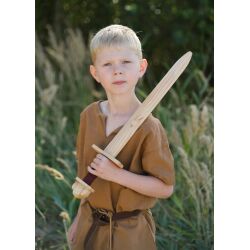 Wooden practice sword – mini Viking sword with leather hilt, 55 cm
