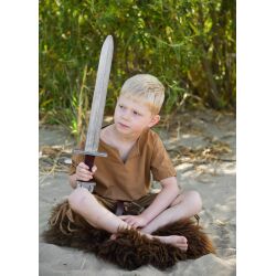 Wooden practice sword – mini Viking sword with leather hilt