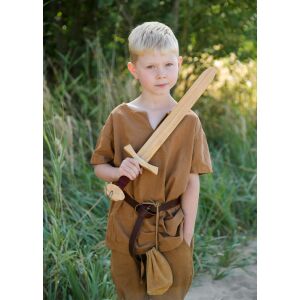 Wooden Practice Sword – Mini Viking Sword for Children with Leather Handle