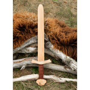 Wooden Practice Sword – Mini Viking Sword for Children with Leather Handle