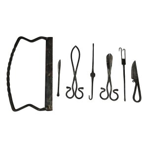 Hand-forged surgeons set / feldshers cutlery incl. bag