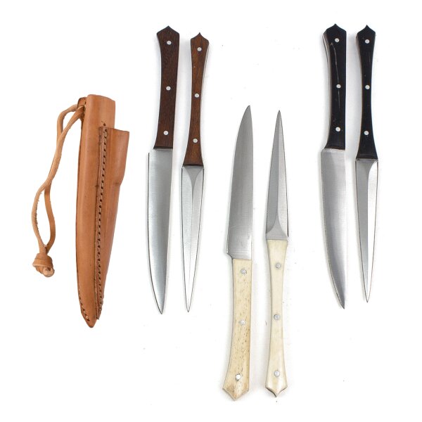 Medieval cutlery set type 7 with double leather sheath