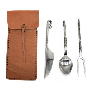 forged medieval cutlery set 4pcs stainless steel
