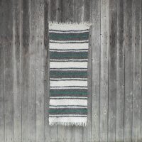 Small Handwoven blanket with green stripes 70 x 150 cm