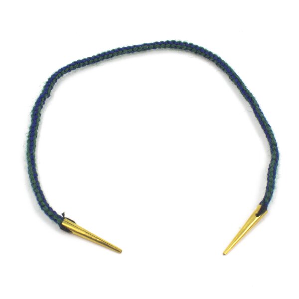 Cords blue/green with brass points