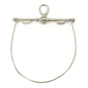 Bag bow 13.5cm with eyelets width silvered