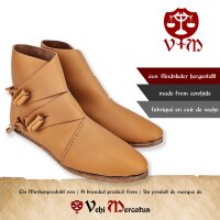 early medieval half-boots with hobnailed double-sole natural brown size 37