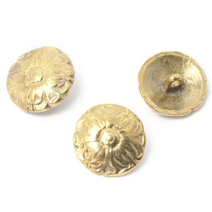 Brass button 2 cm floral design