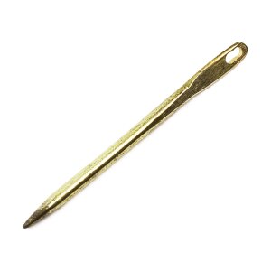 Brass sewing needle 3mm diameter 6.5 cm length