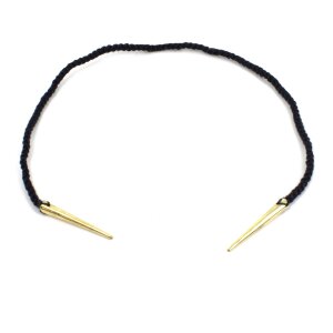Cord black with brass points